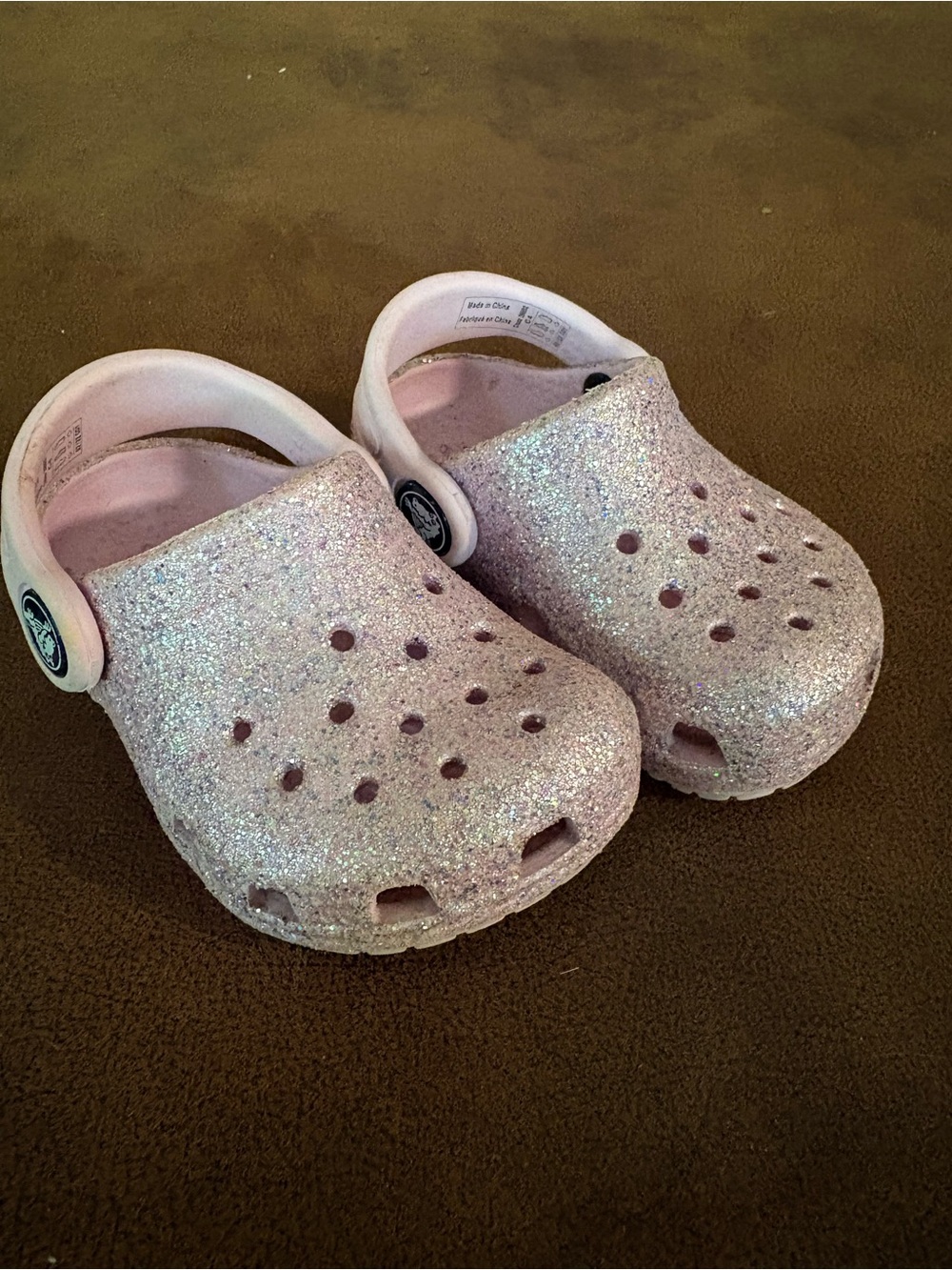 CROCS Kids Classic Glitter Clog - Sparkling Light Pink